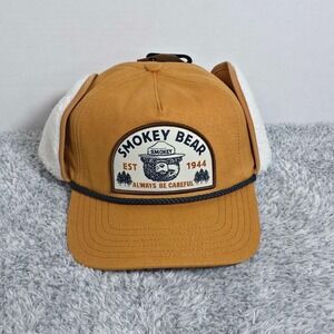 Smokey The Bear Patch Adult Trapper Hat Always Be Careful Prevent Forest Fires